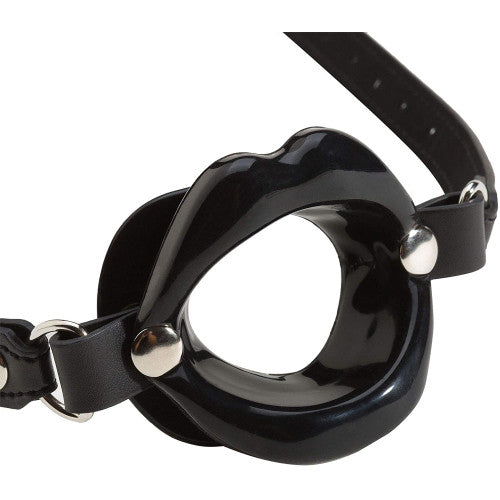 Black Open Lip Mouth Gag with strap Naughty Toys