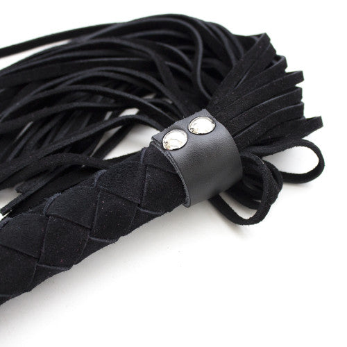 Bondage Spanking Nubuck leather flogger Black 38 cm