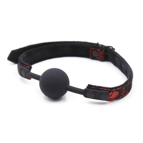 Black Ball Gag with Lacy Strap