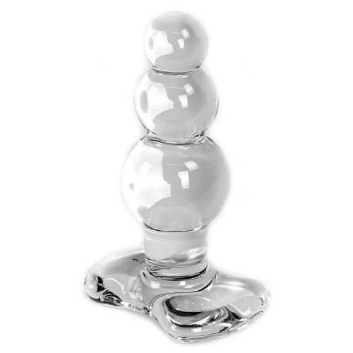 Glass Dildo Clear Butt Plug Balls 10 cm