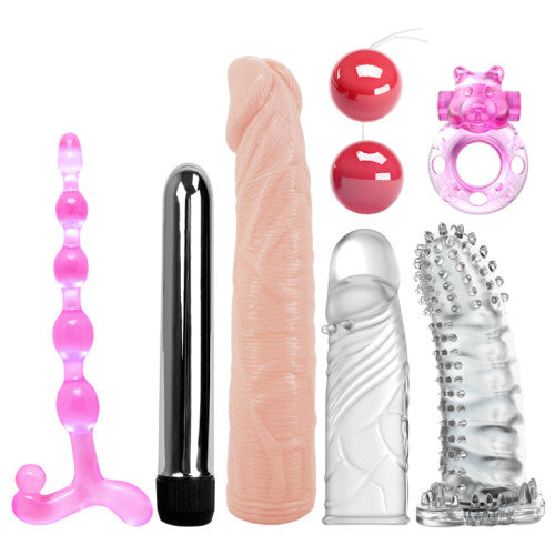 Lover's fantasy kit with 7 pleasure toys
