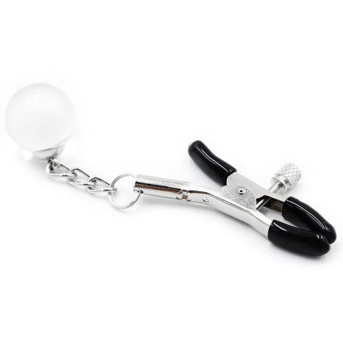 Nipple clamps with chain clear decorative balls