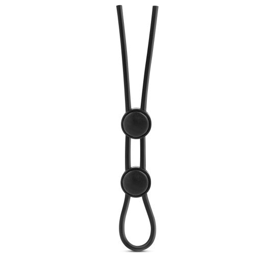 STAY HARD double loop Lasso cock and balls ring black