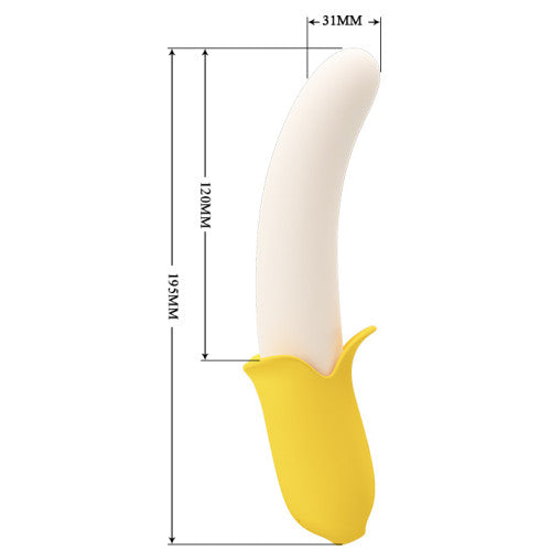 Pretty love Banana Geek silicone thrusting vibrator