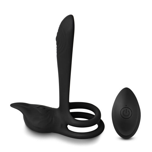 Remote controlled Couples Vibrator with Dual Penis Ring