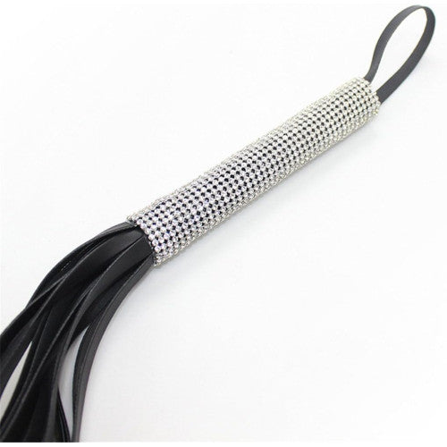 Tails Flogger whip with Rhinestoned Handle 50 cm