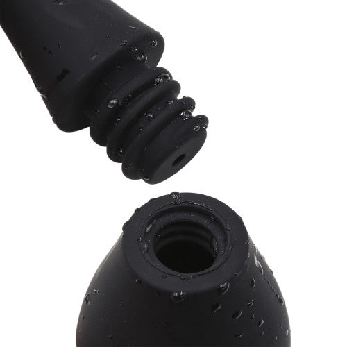 Black silicone anal cleaner enemator bulb