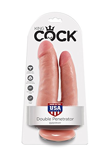 King Penis Double Penetrator Double Dildo 8.3 Inches - Nude