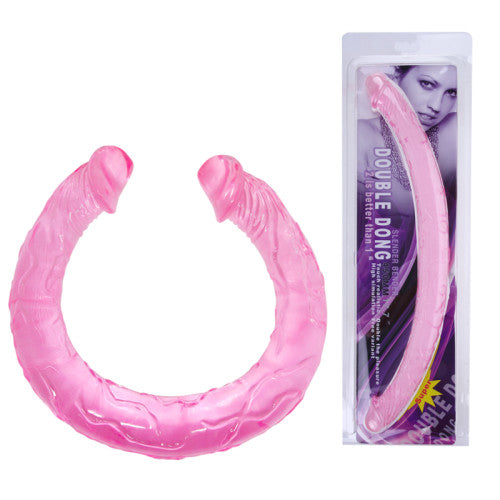 Double Dong Jelly Pink 45 cm