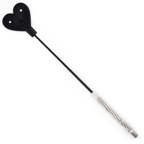 Heart Shaped Bdsm Crop with jeweled handle 48 cm