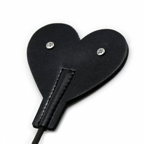 Heart Shaped Bdsm Crop with jeweled handle 48 cm