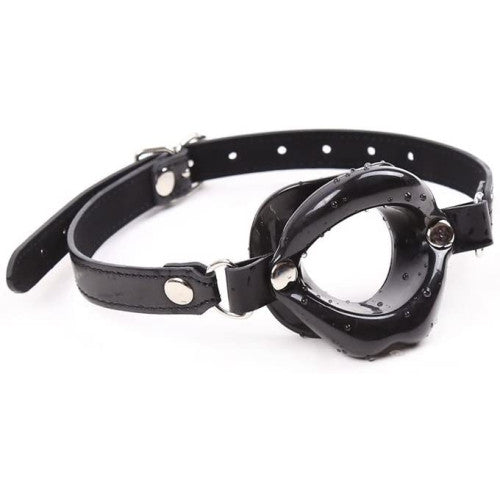 Black Open Lip Mouth Gag with strap Naughty Toys