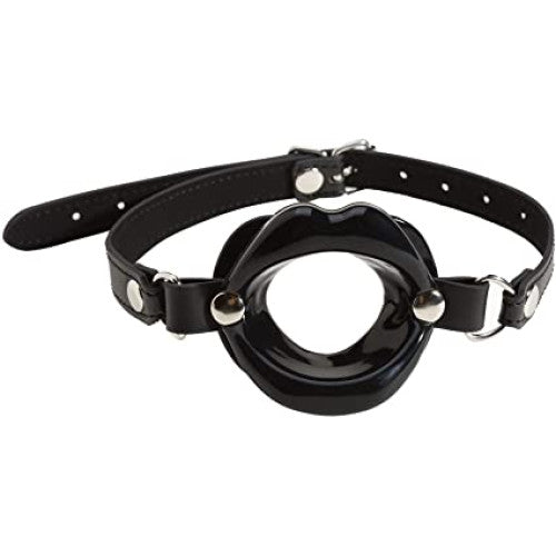 Black Open Lip Mouth Gag with strap Naughty Toys