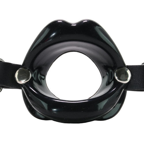 Black Open Lip Mouth Gag with strap Naughty Toys