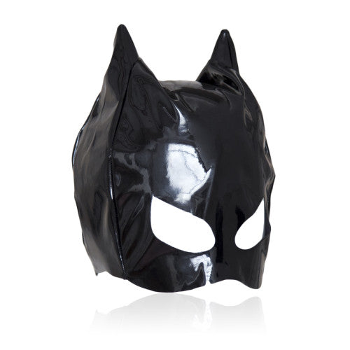 Black shiny Catwoman Mask Hood