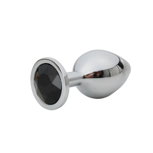 SMALL Metal Butt Plug Jewel BLACK 7 x Ø 2.8 cm