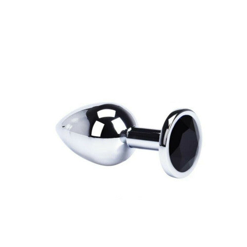 SMALL Metal Butt Plug Jewel BLACK 7 x Ø 2.8 cm