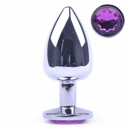 LARGE Mystery PURPLE Metal Butt Plug Naughty Toys