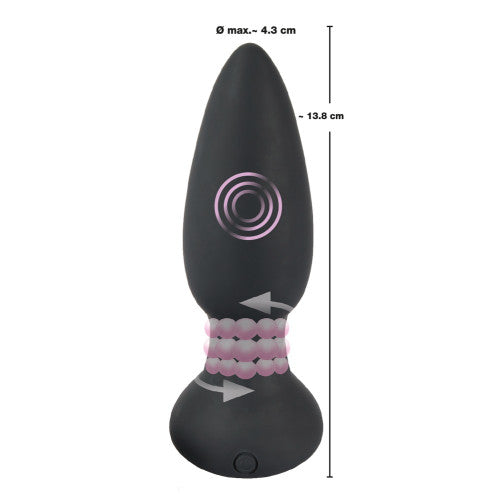 Black Velvets Remote Controlled Rotating Butt Plug 14cm