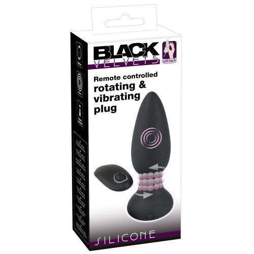 Black Velvets Remote Controlled Rotating Butt Plug 14cm