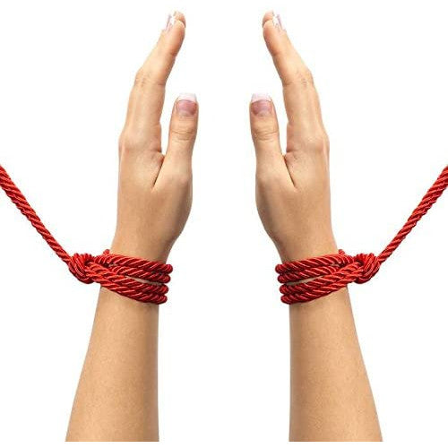 RED Silky Soft Bondage Rope with metal endings 5 Meters