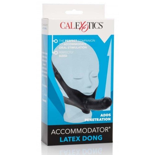 Accommodator Latex Face Strap Dildo Black