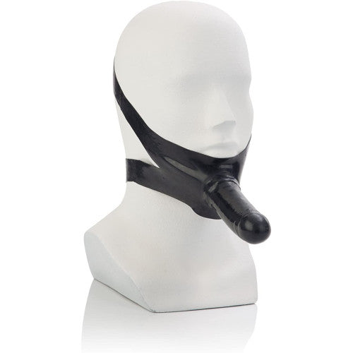 Accommodator Latex Face Strap Dildo Black