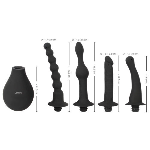 Black Velvets Silicone Douche with 4 Attachments