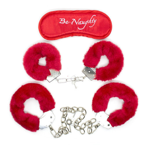 Naughty Toys Be Naughty Cuffs Set with Blindfold