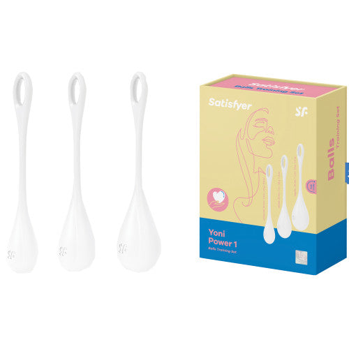 Satisfyer Yoni Power 1 Kegel Balls WHITE 3-PIECE SET