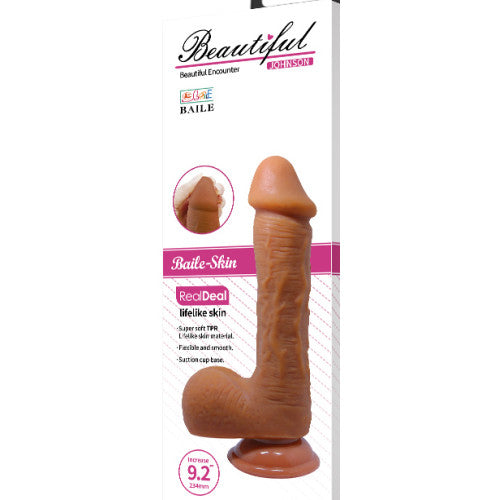 Beautiful Johnson lifelike Brown dildo with suction 22 cm