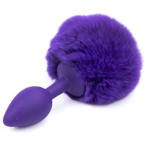 Naughty Toys Purple Silicone Bunny Tail Butt Plug SMALL