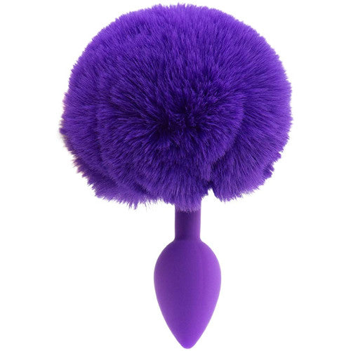 Naughty Toys Purple Silicone Bunny Tail Butt Plug SMALL