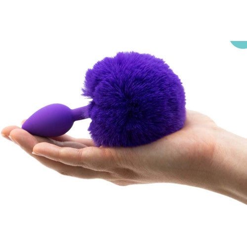 Naughty Toys Purple Silicone Bunny Tail Butt Plug SMALL