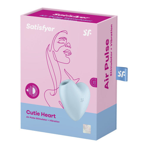 Satisfyer Cutie Heart air-pulse waves vibrations clitoral stimulator light blue