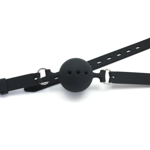 Naughty Toys Breathable Ball gag MEDIUM BLACK Ø 4 cm