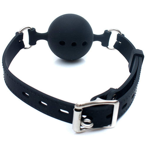 Breathable Ball Gag Large Black Ø 4.5 cm