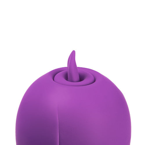 Purple Silicone Clitoral Rose Sucking Vibrator with Vibrating Tongue