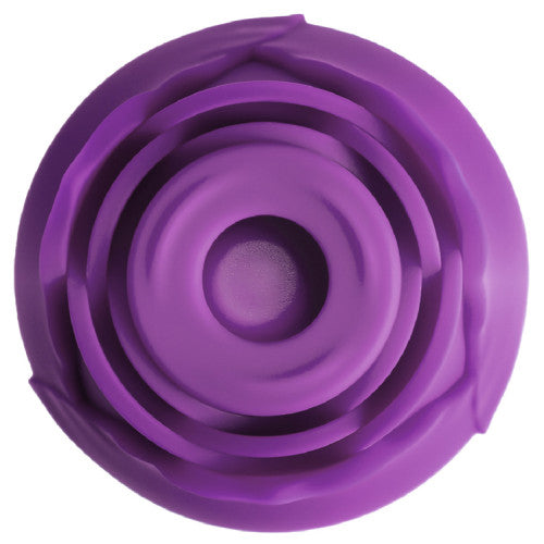 Purple Silicone Clitoral Rose Sucking Vibrator with Vibrating Tongue