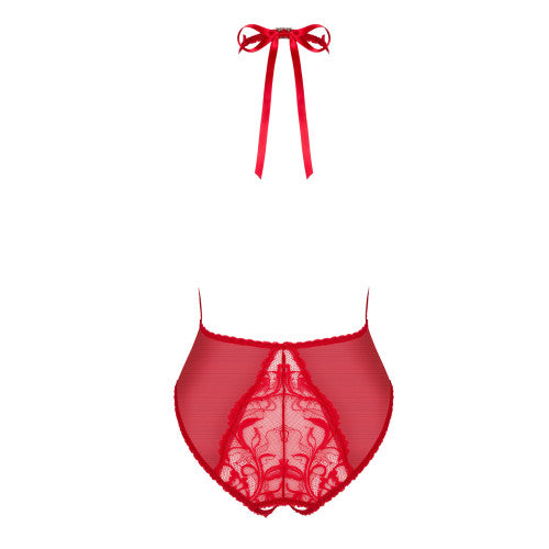 Obsessive Dagmarie crotchless red teddy