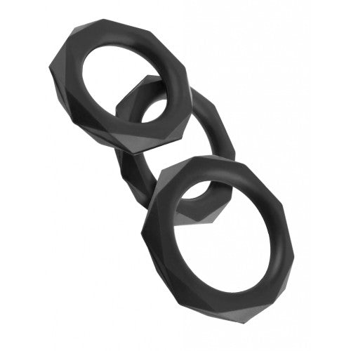 KING COCK Penis Ring SET (3pc) – BLACK