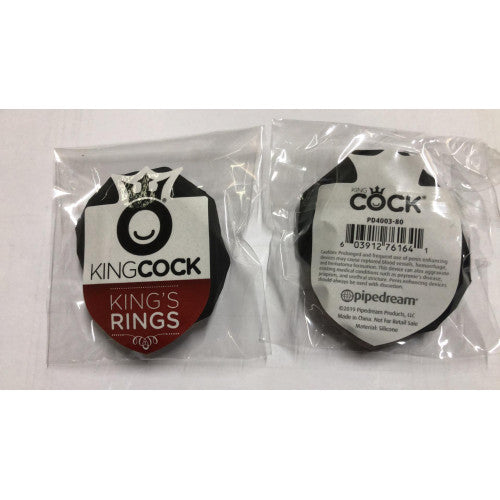 KING COCK Penis Ring SET (3pc) – BLACK