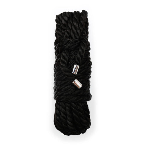 BLACK Silky Soft Bondage Rope with metal endings 5 Meters