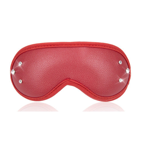 Naughty Toys red satin soft padded blindfold with jewels