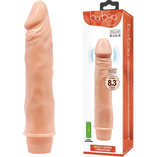 Barbara Soft Skin Penis Vibrating Dildo 21 x Ø3.5 cm