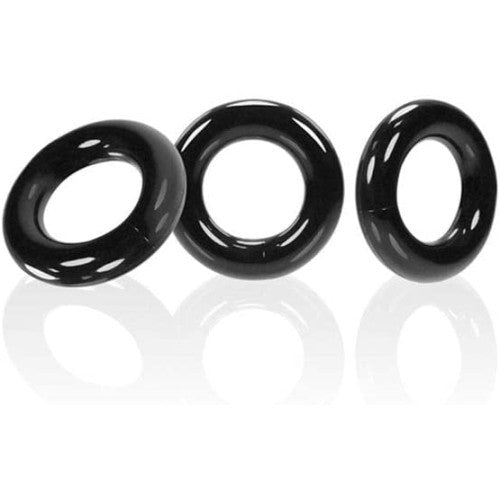 Jelly soft Black Cock Ring set of 3