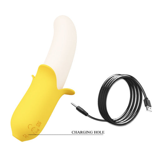 Pretty love Banana Geek silicone thrusting vibrator