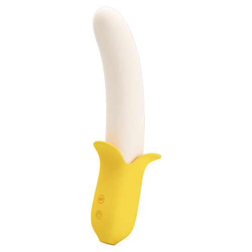 Pretty love Banana Geek silicone thrusting vibrator