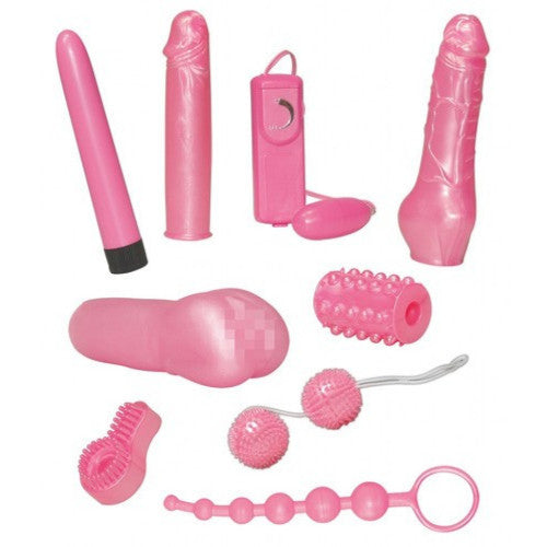 Complete 9pcs Pink Sex Toy Set