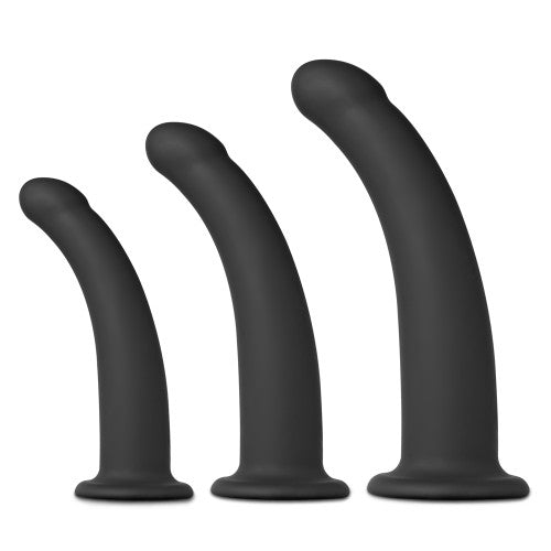 TOYBOY Curved Dildo Set for Strap On BLACK